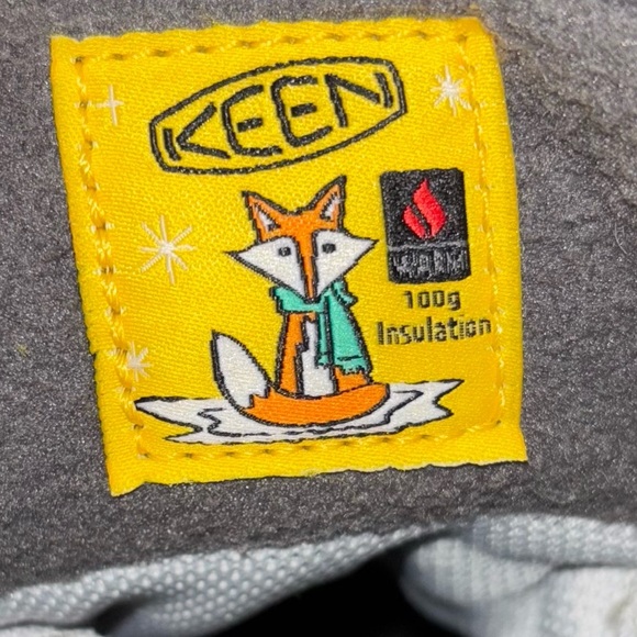 Keen Waterproof Leather Snow Boots Gray 100g Insulation Kids Size 3 - Picture 9 of 10